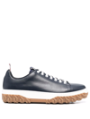 Thom Browne Mid-top Leather Court Sneakers In Blue