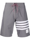 Thom Browne Grey 4-bar Swim Shorts In Grey