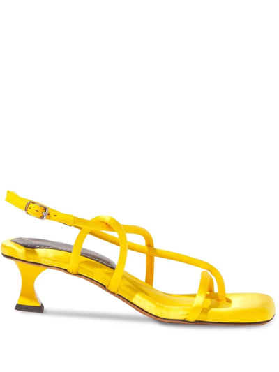 Proenza Schouler Women's Raso Kitten Heel Sandals In Yellow