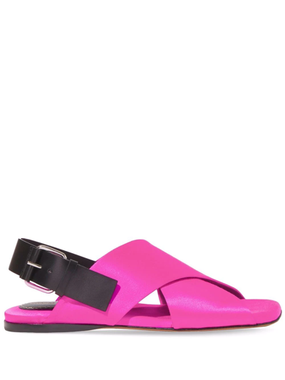 Proenza Schouler Crisscross Flat Slingback Sandals In Pink