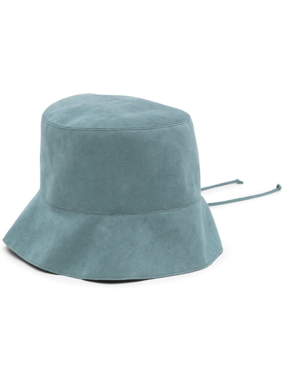 Muller Of Yoshiokubo Saddle Suede-effect Bucket Hat In Blue
