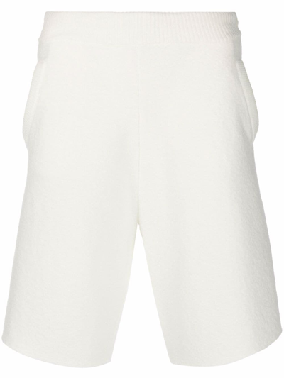 Maison Margiela Wool Stripe Detail Track Shorts In White