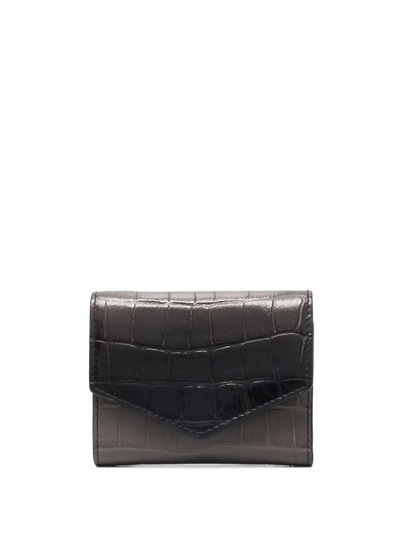 Maison Margiela Two-tone Leather Wallet In Black