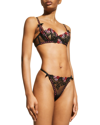 AGENT PROVOCATEUR PETUNIA FLORAL-EMBROIDERED BRA