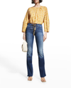 7 For All Mankind Frayed Faded Low-rise Bootcut Jeans In Newluxeduc