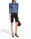 Retroféte Ada Puff-sleeve Denim Jacket In Ariel