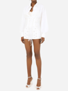 Dolce & Gabbana Lace-up Broderie Anglaise Denim Mini Skirt In White