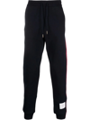 Thom Browne Rwb Stripe Loopback Sweatpants In Blau