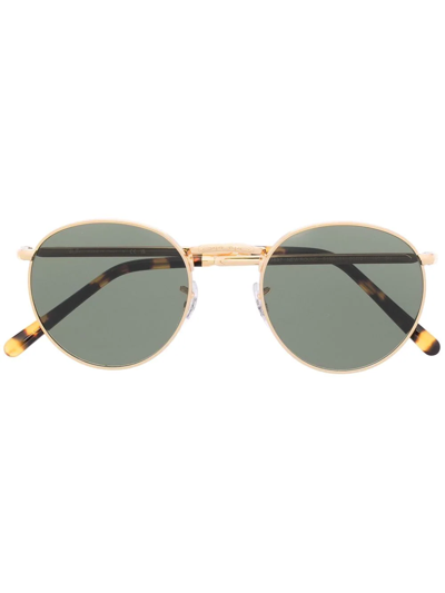 Ray Ban Round Frame Sunglasses In Gold