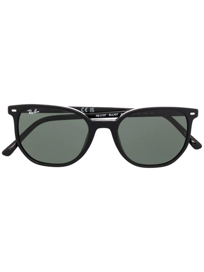 Ray Ban Rectangle Frame Sunglasses In Schwarz