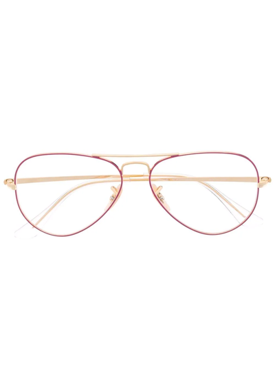 Ray Ban Aviator Frame Glasses In Rosa