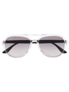 Ray Ban Transparent Aviator Sunglasses In Nude