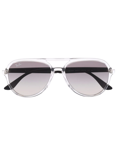 Ray Ban Transparent Aviator Sunglasses In Nude