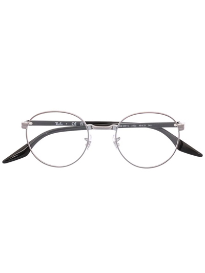 Ray Ban Rb3691 Round-frame Glasses In Silber