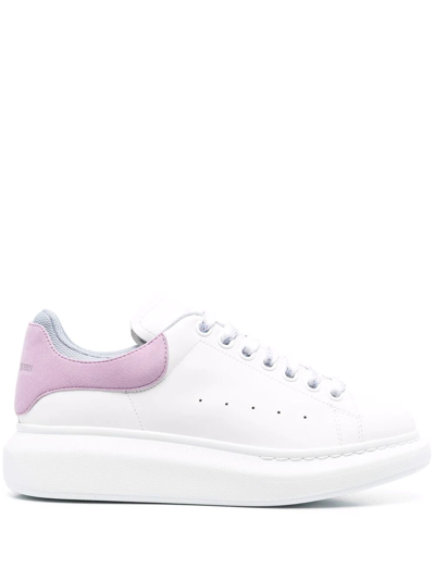 Alexander Mcqueen Contrasting-panel Lace-up Sneakers In White