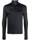 Misbhv Monogram Half-zip Longsleeve Black Lycra Monogram Longsleeve T-shirt - Monogram Half-zip Longsleeve In Schwarz