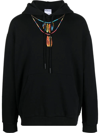 MARCELO BURLON COUNTY OF MILAN FEATHER NECKLACE-PRINT HOODIE