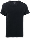 Majestic Plain Crew-neck T-shirt In Dark Blue