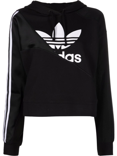 Adidas Originals Adicolor Split Trefoil Hoodie In Schwarz