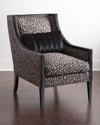 Old Hickory Tannery Milani Cheetah Chair In Br/graycheetah