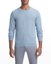 BUGATCHI MEN'S HEATHERED COTTON/CASHMERE CREWNECK SWEATER