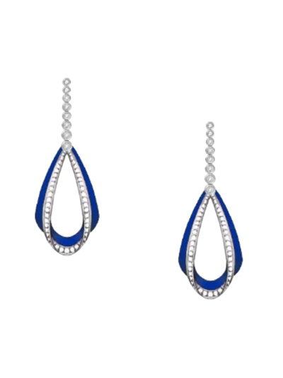 Diana M Jewels Women's 14k White Gold & 0.14 Tcw Diamond Enamel Drop Earrings