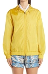 Moncler Cecile Hooded Shell Windbreaker Jacket In Yellow