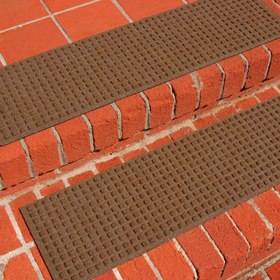 Frontgate Set Of 4 Water & Dirt Shield  Stair Tread Mats In Blue