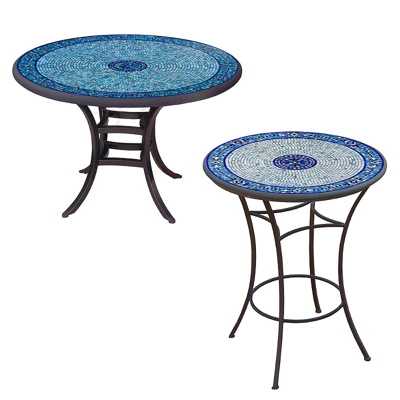 Frontgate Knf Seafoam Atlas Mosaics Round Bistro Dining Tables