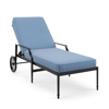 Frontgate Double-piped Outdoor Chaise Cushion In Resort Stripe Melon