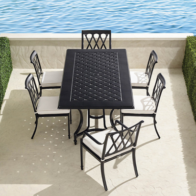 Frontgate Grayson 7-pc. Rectangular Dining Set In Black Finish