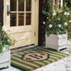 Frontgate Ameile Cabana Stripe Monogrammed Coco Door Mat In Green