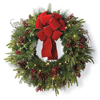 Frontgate Christmas Cheer Cordless Wreath With Red Bow