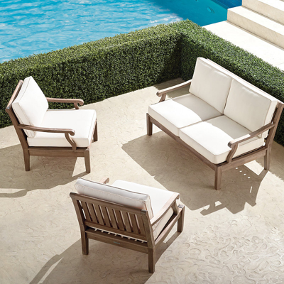 Frontgate Cassara 3-pc. Loveseat Set In Weathered Finish