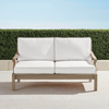 Frontgate Cassara Loveseat With Cushions In Weathered Finish