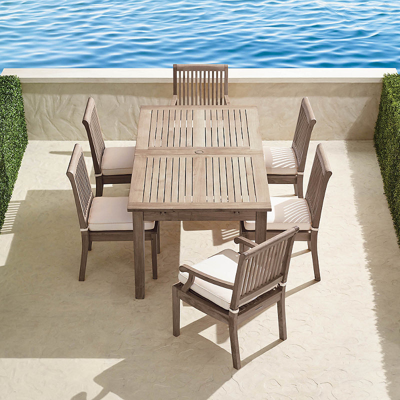 Frontgate Cassara 7-pc. Rectangular Dining Set In Weathered Finish