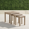 Frontgate Teak Nesting Tables In Weathered Finish