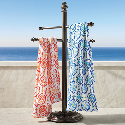 Frontgate Trapani Aluminum Towel Stand In Bronze
