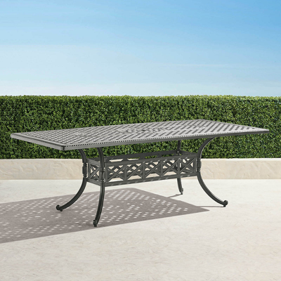 Frontgate Carlisle Rectangular Cast-top Dining Table In Slate Finish