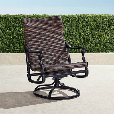 Frontgate Set Of 2 Carlisle Woven Swivel Rocker Lounge Chairs