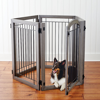 FRONTGATE LUXURY SIX-PANEL HARDWOOD PET GATE TO CRATE