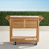 Frontgate Teak Bar Cart With Beverage Tub In Ebony