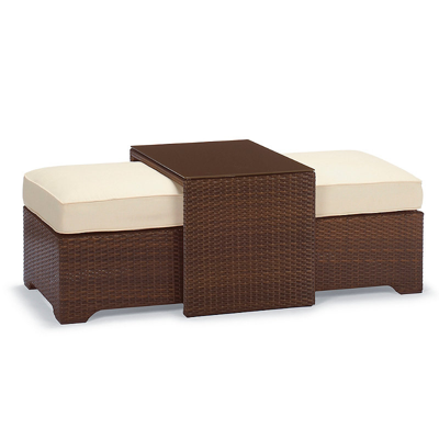 Frontgate Palermo Coffee Table With Nesting Ottomans In Bronze Finish