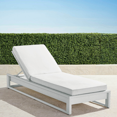 Frontgate Palermo Chaise Lounge With Cushions In White Finish