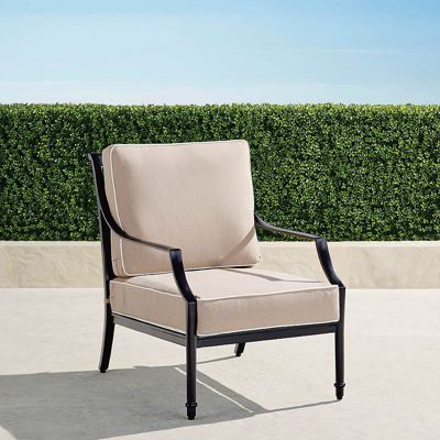Frontgate Grayson Lounge Chair With Cushions In Black Finish