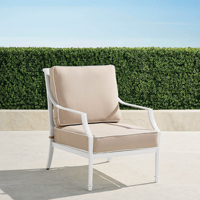 Frontgate Grayson Lounge Chair With Cushions In White Finish