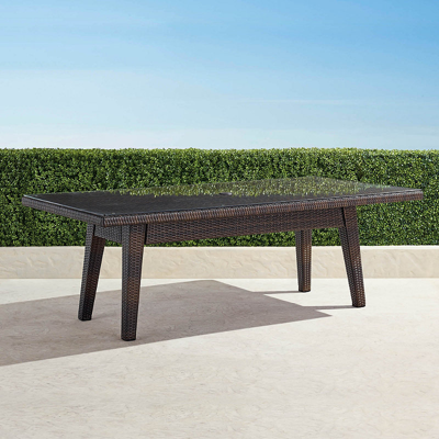 Frontgate Palermo Glass-overlay Dining Table In Bronze Finish