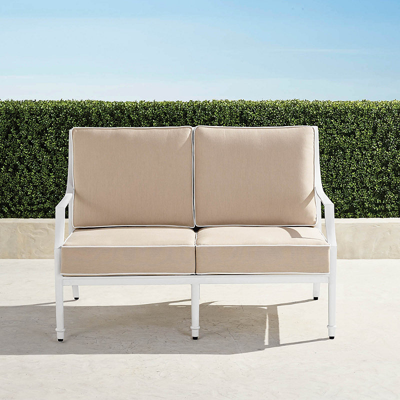 Frontgate Grayson Loveseat With Cushions In White Finish