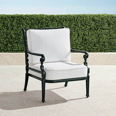 Frontgate Carlisle Lounge Chair With Cushions In Onyx Finish
