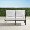 Frontgate Carlisle Loveseat With Cushions In Onyx Finish